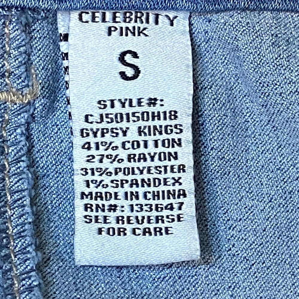 Celebrity Pink Denim Skirt Button Front Women's S High Rise Casual Chic Y2K - Picture 4 of 5